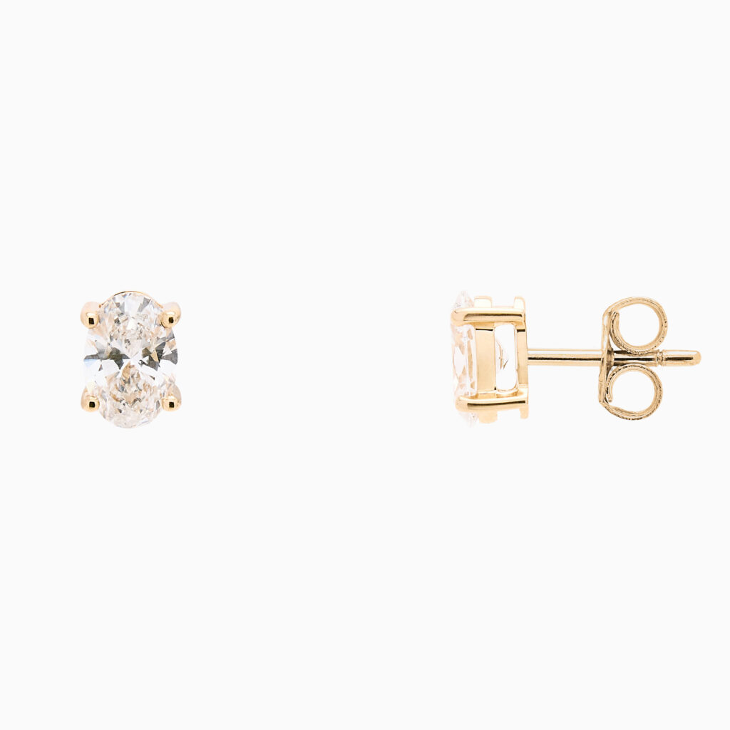 Oval Diamond Earrings